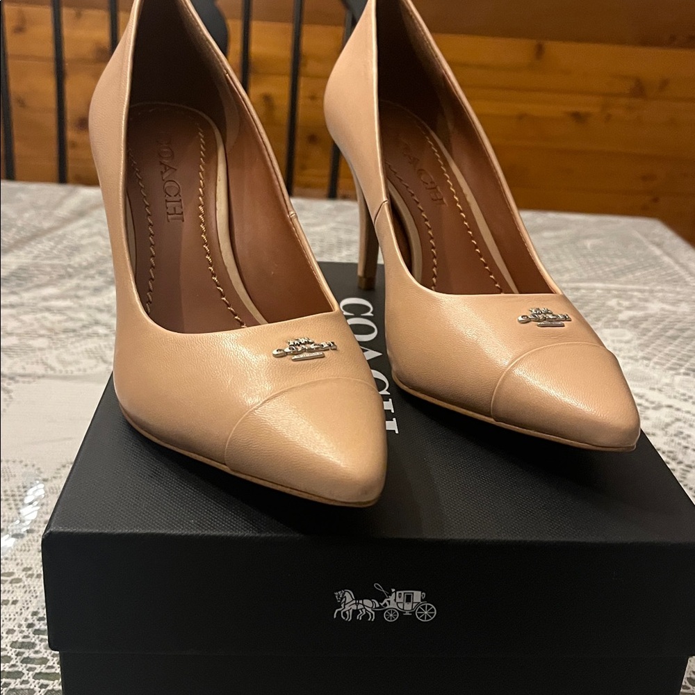 Coach Beige Leather Pumps
